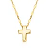 Rs Pure By Ross-simons Italian 14kt Yellow Gold Cross Lumachina-chain Necklace In Multi