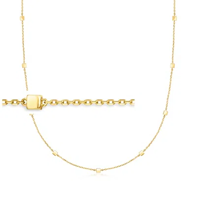 Rs Pure By Ross-simons Italian 14kt Yellow Gold Cube Station Necklace