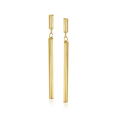 Rs Pure By Ross-simons Italian 14kt Yellow Gold Cylinder-link Drop Earrings