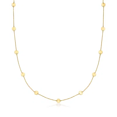 Rs Pure By Ross-simons Italian 14kt Yellow Gold Disc Station Necklace In Multi