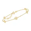 Rs Pure By Ross-simons Italian 14kt Yellow Gold Flower Station Bracelet In Multi