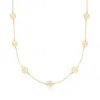 Rs Pure By Ross-simons Italian 14kt Yellow Gold Flower Station Necklace In Multi