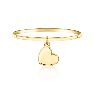Rs Pure By Ross-simons Italian 14kt Yellow Gold Heart Charm Ring