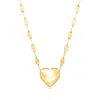 Rs Pure By Ross-simons Italian 14kt Yellow Gold Heart Lumachina-chain Necklace In Multi
