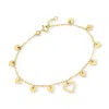 Rs Pure By Ross-simons Italian 14kt Yellow Gold Heart Station Bracelet In Multi