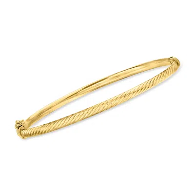Rs Pure By Ross-simons Italian 14kt Yellow Gold Linear-pattern Bangle Bracelet In Multi