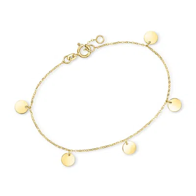Rs Pure By Ross-simons Italian 14kt Yellow Gold Multi-disc Station Bracelet