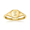 Rs Pure By Ross-simons Italian 14kt Yellow Gold Personalized Circle Signet Ring In Gold