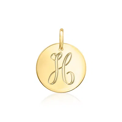 Rs Pure By Ross-simons Italian 14kt Yellow Gold Personalized Disc