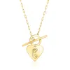 Rs Pure By Ross-simons Italian 14kt Yellow Gold Personalized Heart Paper Clip Link Toggle Necklace