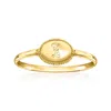 Rs Pure By Ross-simons Italian 14kt Yellow Gold Personalized Oval Ring