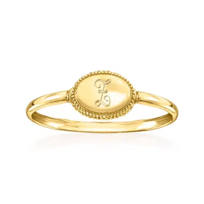 Rs Pure By Ross-simons Italian 14kt Yellow Gold Personalized Oval Ring