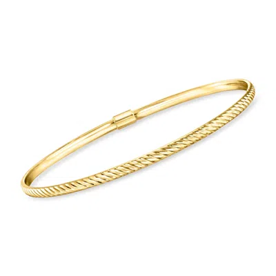 Rs Pure By Ross-simons Italian 14kt Yellow Gold Ridged Bangle Bracelet In Multi