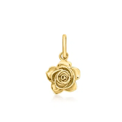 Rs Pure By Ross-simons Italian 14kt Yellow Gold Rose Charm In Multi