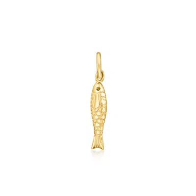 Rs Pure By Ross-simons Italian 14kt Yellow Gold Sardine Charm In Multi