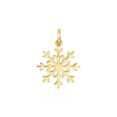 Rs Pure By Ross-simons Italian 14kt Yellow Gold Snowflake Charm