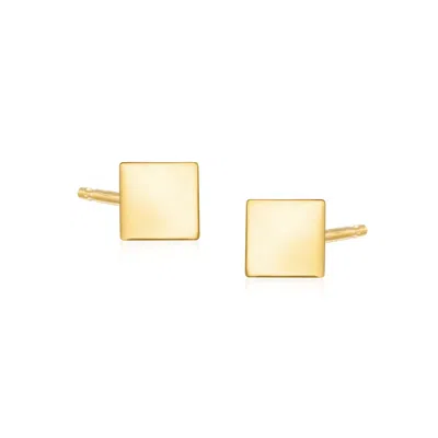Rs Pure By Ross-simons Italian 14kt Yellow Gold Square Stud Earrings