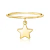 Rs Pure By Ross-simons Italian 14kt Yellow Gold Star Charm Ring In Yellow