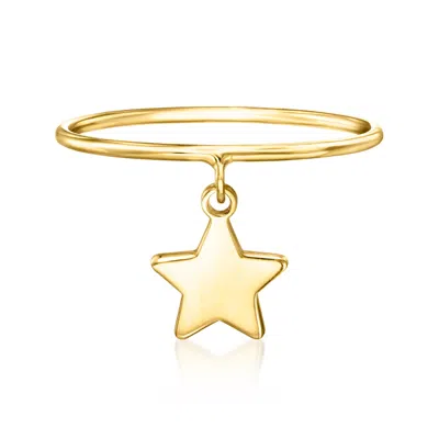 Rs Pure By Ross-simons Italian 14kt Yellow Gold Star Charm Ring