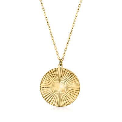 Rs Pure By Ross-simons Italian 14kt Yellow Gold Starburst Circle Necklace In Multi