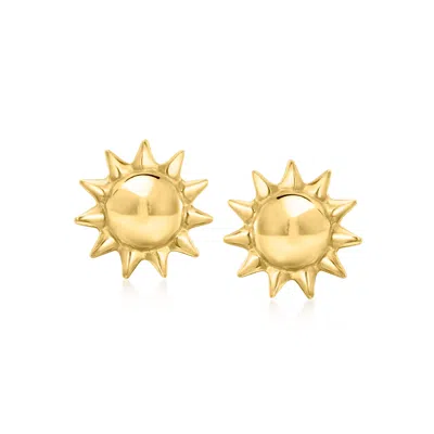 Rs Pure By Ross-simons Italian 14kt Yellow Gold Sun Earrings