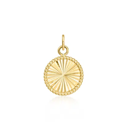 Rs Pure By Ross-simons Italian 14kt Yellow Gold Sunburst Circle Charm