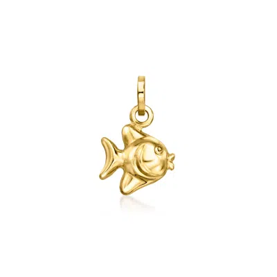 Rs Pure By Ross-simons Italian 14kt Yellow Gold Swimming Fish Charm