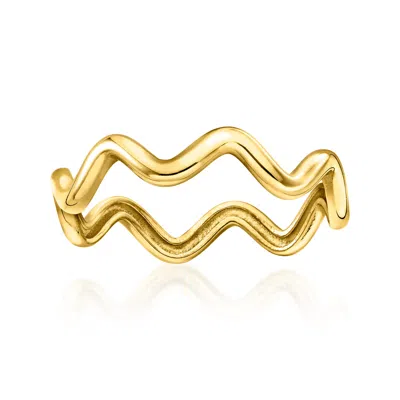Rs Pure By Ross-simons Italian 14kt Yellow Gold Zigzag Ring