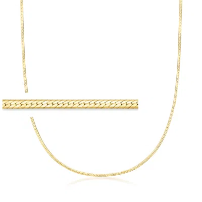 Rs Pure By Ross-simons Italian 1.6mm 18kt Gold Vermeil Herringbone Necklace