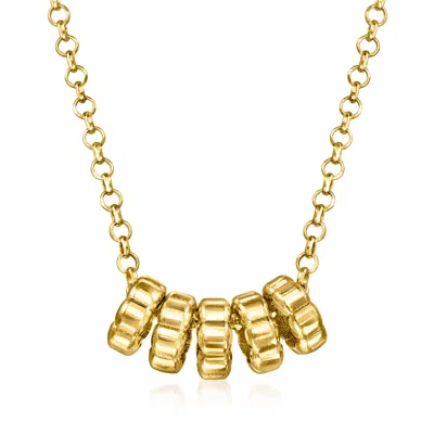 Rs Pure By Ross-simons Italian 18kt Gold Over Sterling Bead Charm Necklace