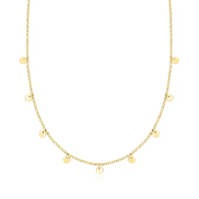 Rs Pure By Ross-simons Italian 18kt Gold Over Sterling Disc Station Necklace In Multi