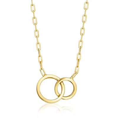 Rs Pure By Ross-simons Italian 18kt Gold Over Sterling Double-circle Necklace In Brown