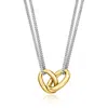 Rs Pure By Ross-simons Italian 18kt Gold Vermeil And Sterling Silver Interlocking Oval Necklace In Metallic