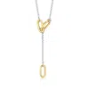 Rs Pure By Ross-simons Italian 18kt Gold Vermeil And Sterling Silver Oval-link Y-necklace In Metallic