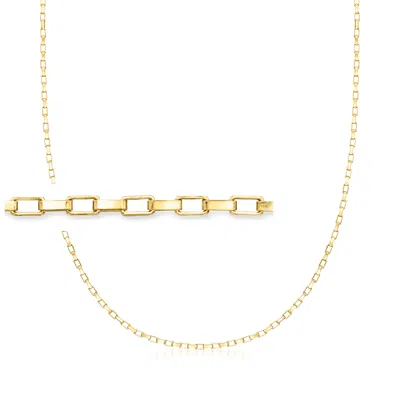 Rs Pure By Ross-simons Italian 18kt Gold Vermeil Box-chain Necklace In Multi