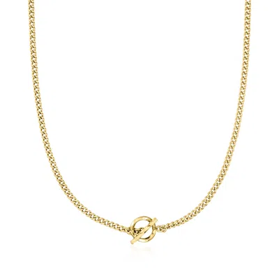 Rs Pure By Ross-simons Italian 18kt Gold Vermeil Curb-chain Toggle Necklace In Multi