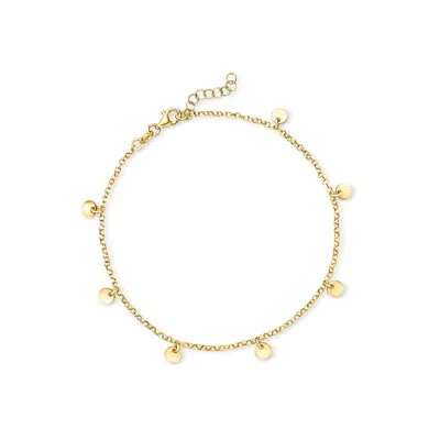 Rs Pure By Ross-simons Italian 18kt Gold Vermeil Disc Station Anklet
