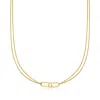 Rs Pure By Ross-simons Italian 18kt Gold Vermeil Double Paper Clip Link Necklace In Gold