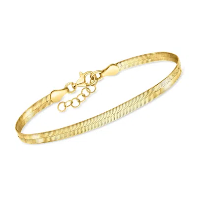 Rs Pure By Ross-simons Italian 18kt Gold Vermeil Herringbone Bracelet In Multi