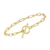 Rs Pure By Ross-simons Italian 18kt Gold Vermeil Paper Clip Link Toggle Bracelet In Multi