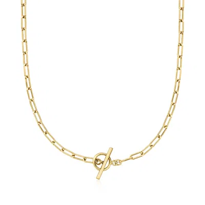 Rs Pure By Ross-simons Italian 18kt Gold Vermeil Paper Clip Link Toggle Necklace In Multi