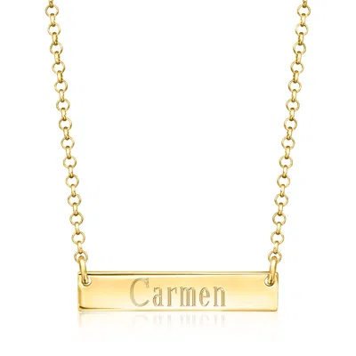 Rs Pure By Ross-simons Italian 18kt Gold Vermeil Personalized Bar Necklace