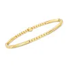 Rs Pure By Ross-simons Italian 18kt Gold Vermeil Round And Tube Bead Stretch Bracelet In Gold