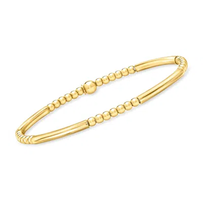 Rs Pure By Ross-simons Italian 18kt Gold Vermeil Round And Tube Bead Stretch Bracelet