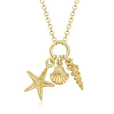 Rs Pure By Ross-simons Italian 18kt Gold Vermeil Sea Life Necklace