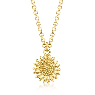 Rs Pure By Ross-simons Italian 18kt Gold Vermeil Sunflower Necklace In Multi