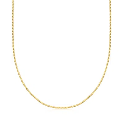 Rs Pure By Ross-simons Italian 2mm 14kt Yellow Gold Bead Necklace