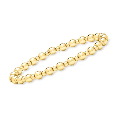 Rs Pure By Ross-simons Italian 3-5mm 18kt Gold Vermeil Bead Stretch Bracelet
