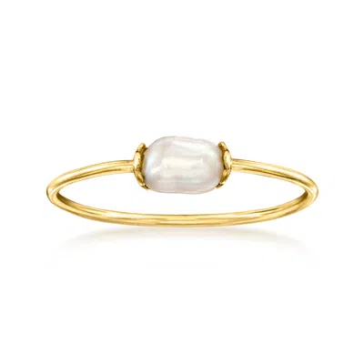 Rs Pure By Ross-simons Italian 3.5-4mm Cultured Pearl Ring In 14kt Yellow Gold