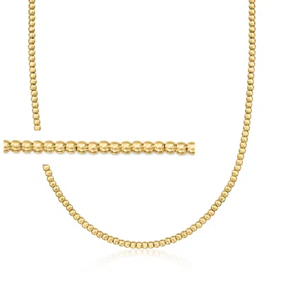 Rs Pure By Ross-simons Italian 3mm 18kt Gold Vermeil Bead Necklace